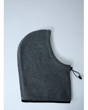 Miu Miu Logo Motif Fleece Hood - Blue