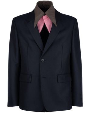 Prada Clothing Blazers E Gilets - Blue