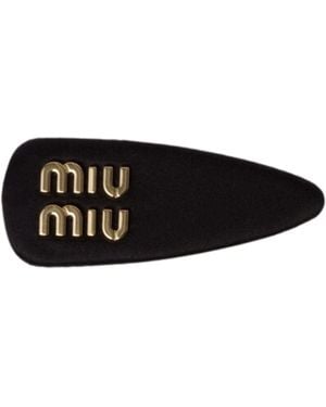 Miu Miu Velvet Hair Clip - Black