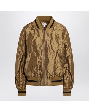 Loewe Caramel Technical Taffeta Bomber Jacket - Brown