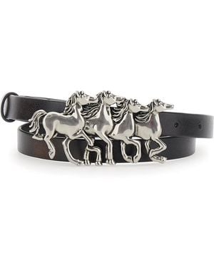 Chloé Chloé Belt With Running Horses Details - Gray