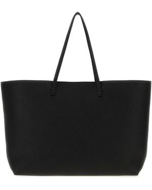 Fendi Leather Medium Roll Shopping Bag - Black