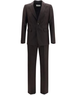 Dries Van Noten Chevron Wool Suit - Black
