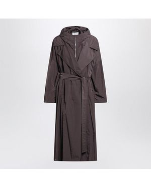 Sportmax Coffee Colored Oversized Taffeta Trench Coat - Brown