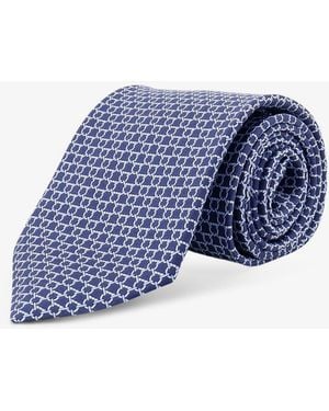 Ferragamo Carato Silk Tie - Blue