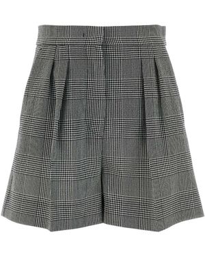 Max Mara Embroidered Wool Agoraio Shorts - Gray