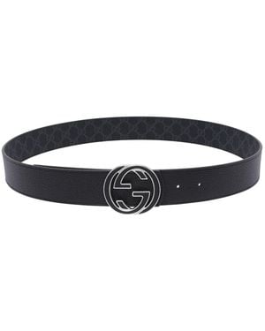Gucci Reversible Interlocking G Buckle Belt - Blue