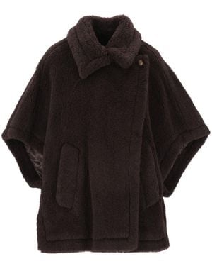 Max Mara Alpaca And Wool Teddy Cape - Black