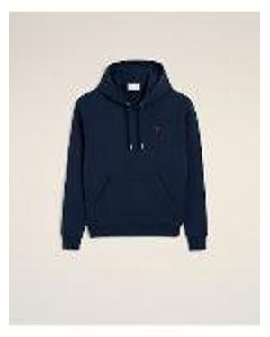 Ami Paris Hoodie With Ami De Coeur - Blue