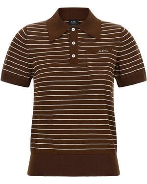 A.P.C. 'Aline' Polo Shirt - Brown