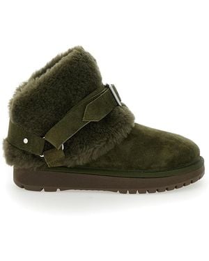 Burberry 'Snug' Ankle Boots With Strap - Green