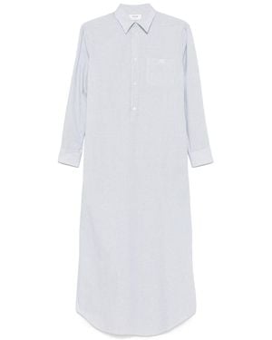 【CELINE】COTTON TOILE PRAIRIE DRESS WITH EMBROIDERY Celine Cotton Toile Prairie Dress With Embroidery in White