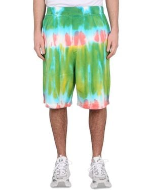 DSquared² Bermuda Shorts With Vibrant Tie-Dye Pattern - Green