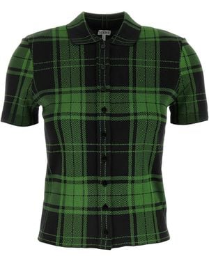 Loewe Embroidered Silk Blend Shirt - Green