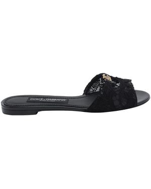 Dolce & Gabbana Dolce&Gabbana Lace Flat Sandals - Black