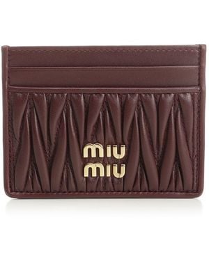 Miu Miu Quilted Card Holder - Purple