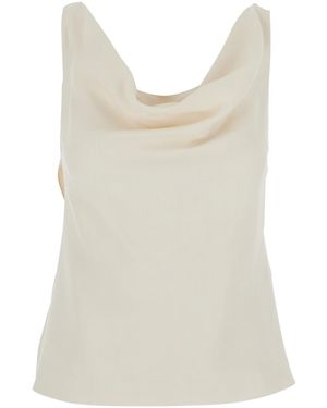 Brunello Cucinelli Top With Draped Neck - White