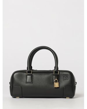 Loewe Amazona 23 Nappa Calfskin Handbag With Embossed Logo - Black