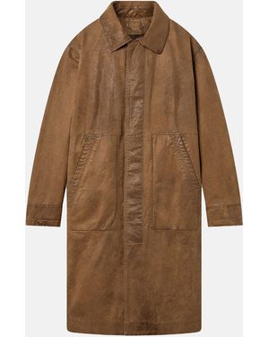 Golden Goose Waxed Twill Trench Coat - Brown