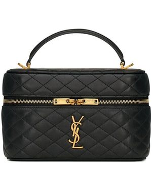 Saint Laurent Lambskin Gaby Vanity Bag - Black