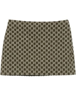 Gucci★Printed Mini Skirt プリント ミニスカート 832799ZAS9N Printed cotton mini skirt in orange and Rosso Ancora red