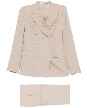 Tagliatore Parigi Double-Breasted Wool Blend Suit - Natural