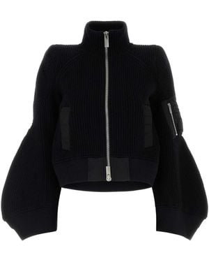 Sacai Wool Cardigan - Black