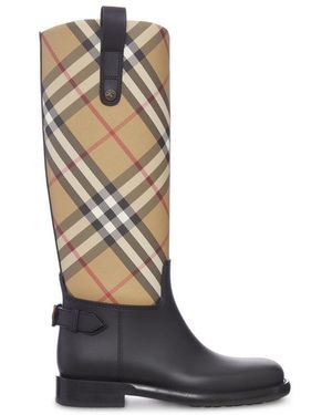 Burberry Rainboots Equestrian Check - White