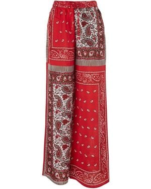 P.A.R.O.S.H. Pants With Elasticated Waist And Bandana Print - Red