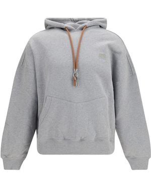 Loewe Hooded Sweatshirt With Drawstring And Keyring - Gray