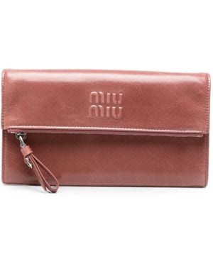 Miu Miu Leather Wallet On Chain - Red