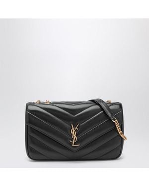 Saint Laurent Medium Leather Loulou Bag - Black