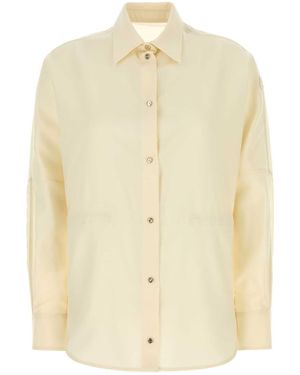 Moncler Cream Wool And Nylon Shirt - Natural