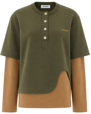 The Attico Cotton Crewneck Sweater - Green