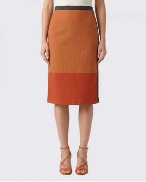 Saint Laurent Polyamide Midi Skirt - Orange