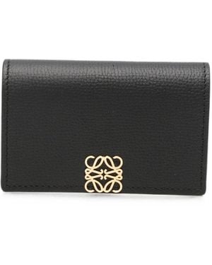Loewe Anagram Leather Card Case - Gray