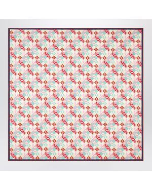 Fendi Multicolor Silk Foulard With Ff Logo - Red