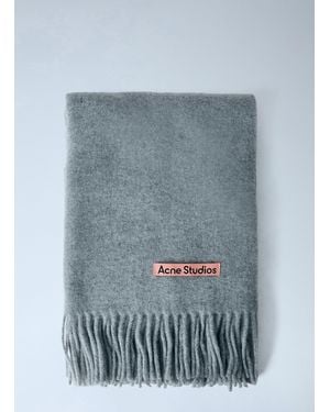 Acne Studios Narrow Fringe Wool Scarf - Blue
