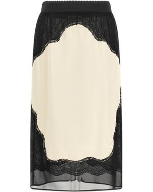The Attico Lace Insert Skirt - Black