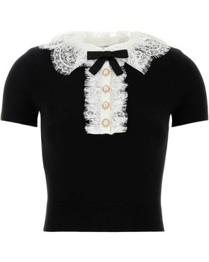 Self-Portrait Self Portrait Wool Top - Black
