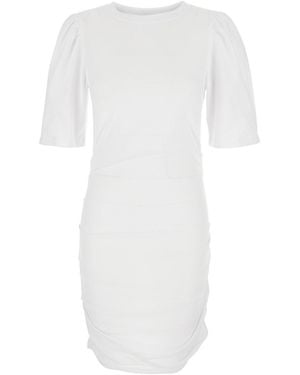 Isabel Marant 'Mylda' Crew Neck Dress With Pleated Details - White