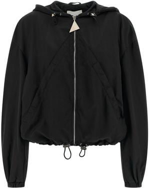 The Attico Hooded Bomber Jacket - Black