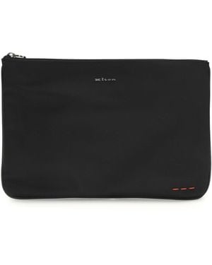 Kiton Leather Pouch - Black