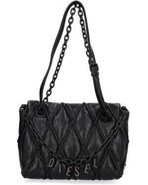 DIESEL "Charm-D" Shoulder M Shoulder Bag - Black