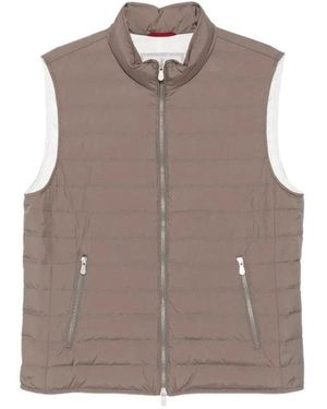 Brunello Cucinelli Lightweight Techno Fabric Down Vest - Brown