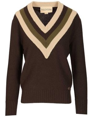 Valentino Garavani Wool And Cashmere Sweater - Brown