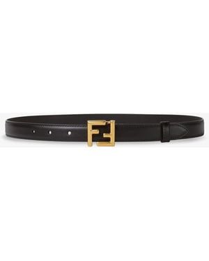 Fendi Ff Leather Belt - White