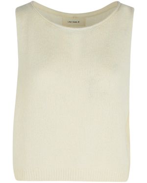 Lisa Yang 'Devine' Cream Silk Blend Vest - Natural