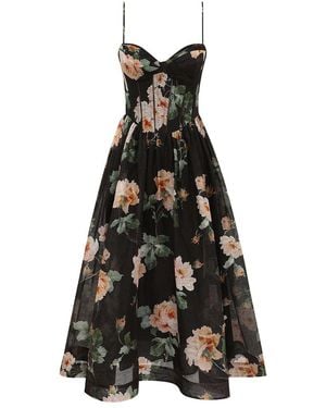 Zimmermann Luna Corset Midi Dress - Black