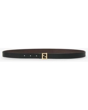 Fendi Ff Leather Belt - White